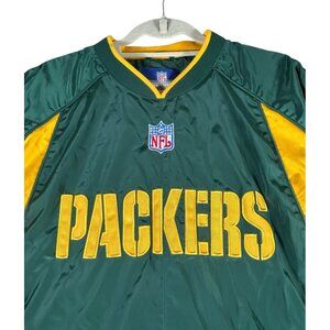 VTG Green Bay Packers NFL Pullover Windbreaker Jacket Reebok On Field Sz M